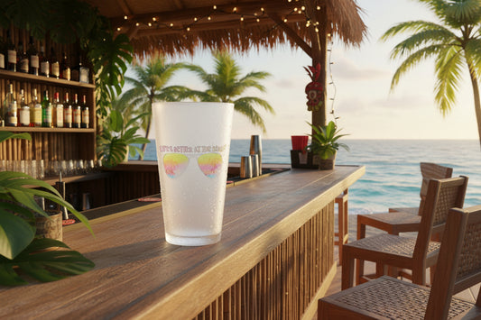 LIFE'S BETTER AT THE BEACH - BEACH FREAK© Frosted Pint Glass