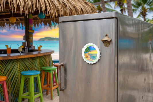 LIFE EASES WITH OCEAN BREEZES - BEACH FREAK© Magnetic Bottle Opener