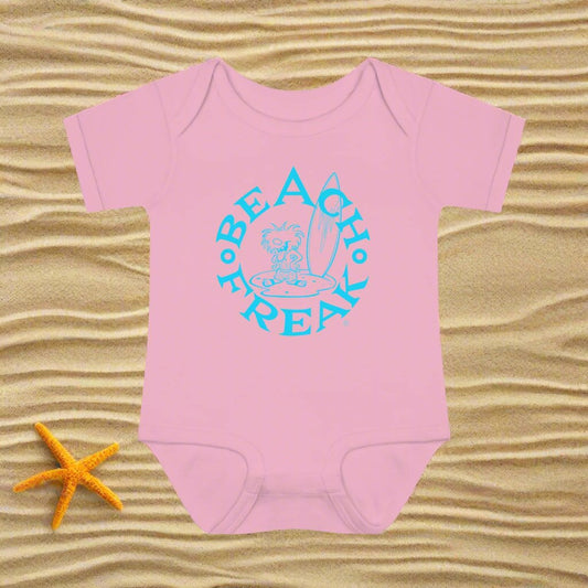 NEON BLUE BEACH FREAK© Baby Rib Bodysuit