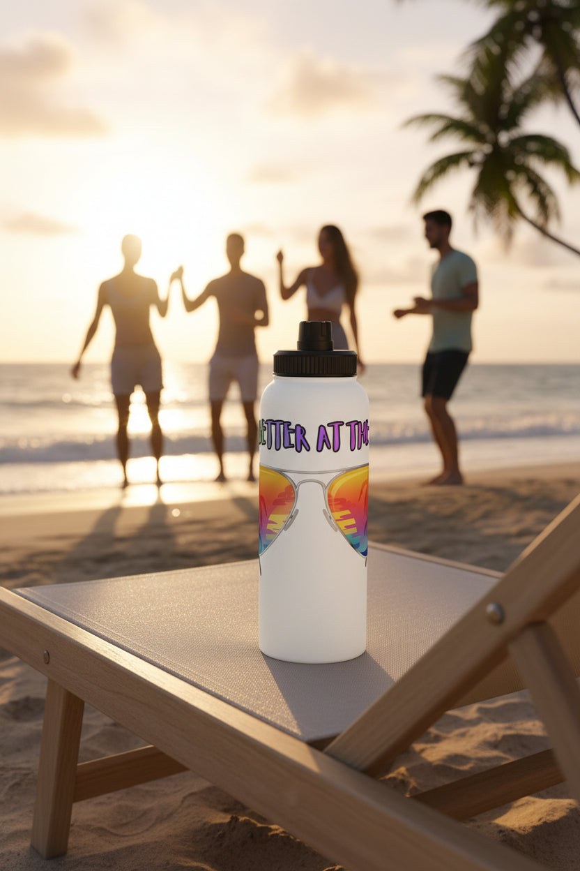 LIFE'S BETTER AT THE BEACH  - BEACH FREAK© Stainless Steel SPORT Water Bottle