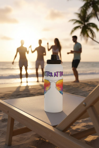 LIFE'S BETTER AT THE BEACH  - BEACH FREAK© Stainless Steel SPORT Water Bottle