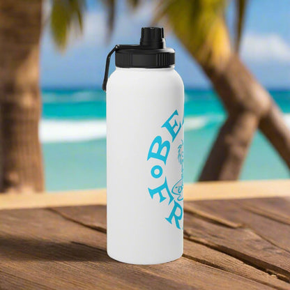 NEON BLUE BEACH FREAK© Stainless Steel SPORT Water Bottle