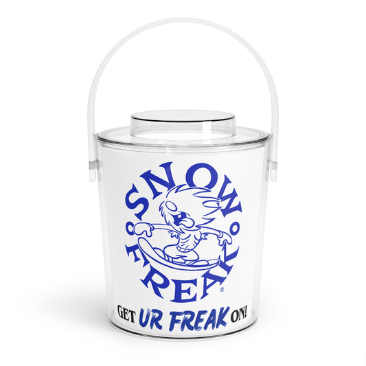 SNOW FREAK© 'GET UR FREAK ON!' Ice Bucket with Tongs - Blue & White