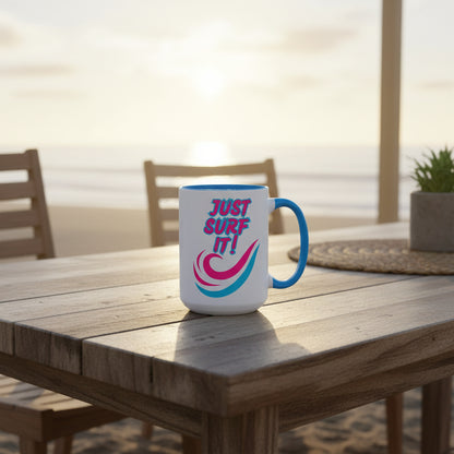 JUST SURF IT! BEACH FREAK© 15 OZ. MUG