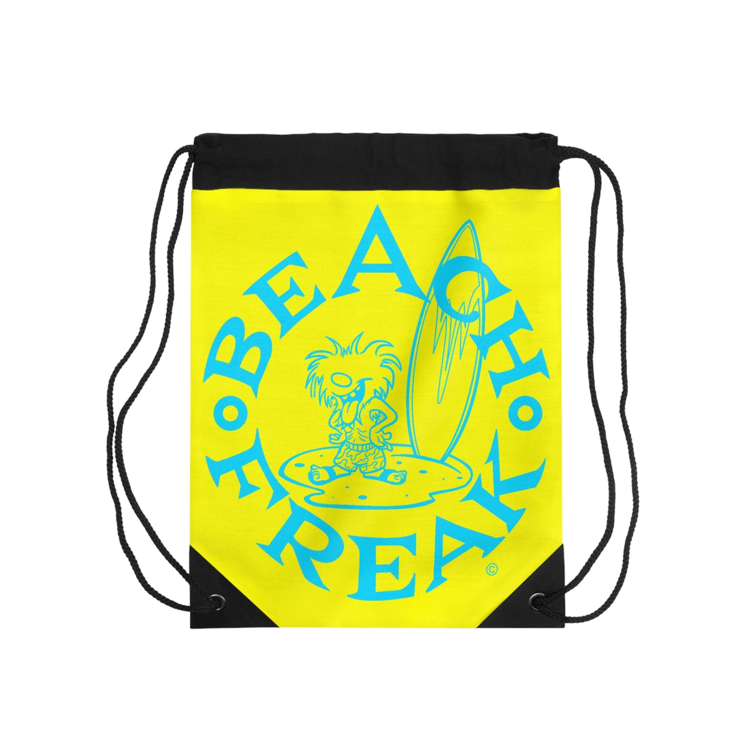 NEON BLUE BEACH FREAK© Drawstring Bag