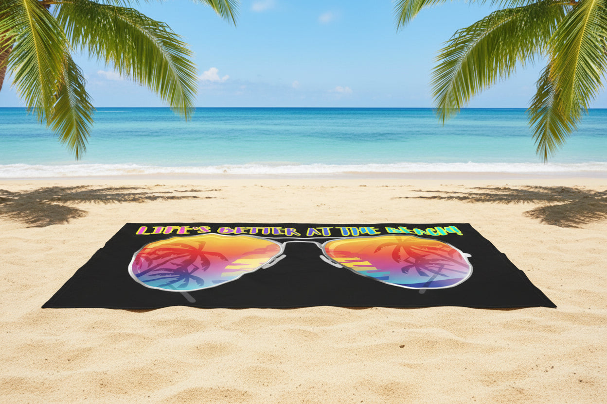 LIFE'S BETTER AT THE BEACH! BEACH FREAK© OVERSIZED 36" X 72" MINK COTTON TOWEL