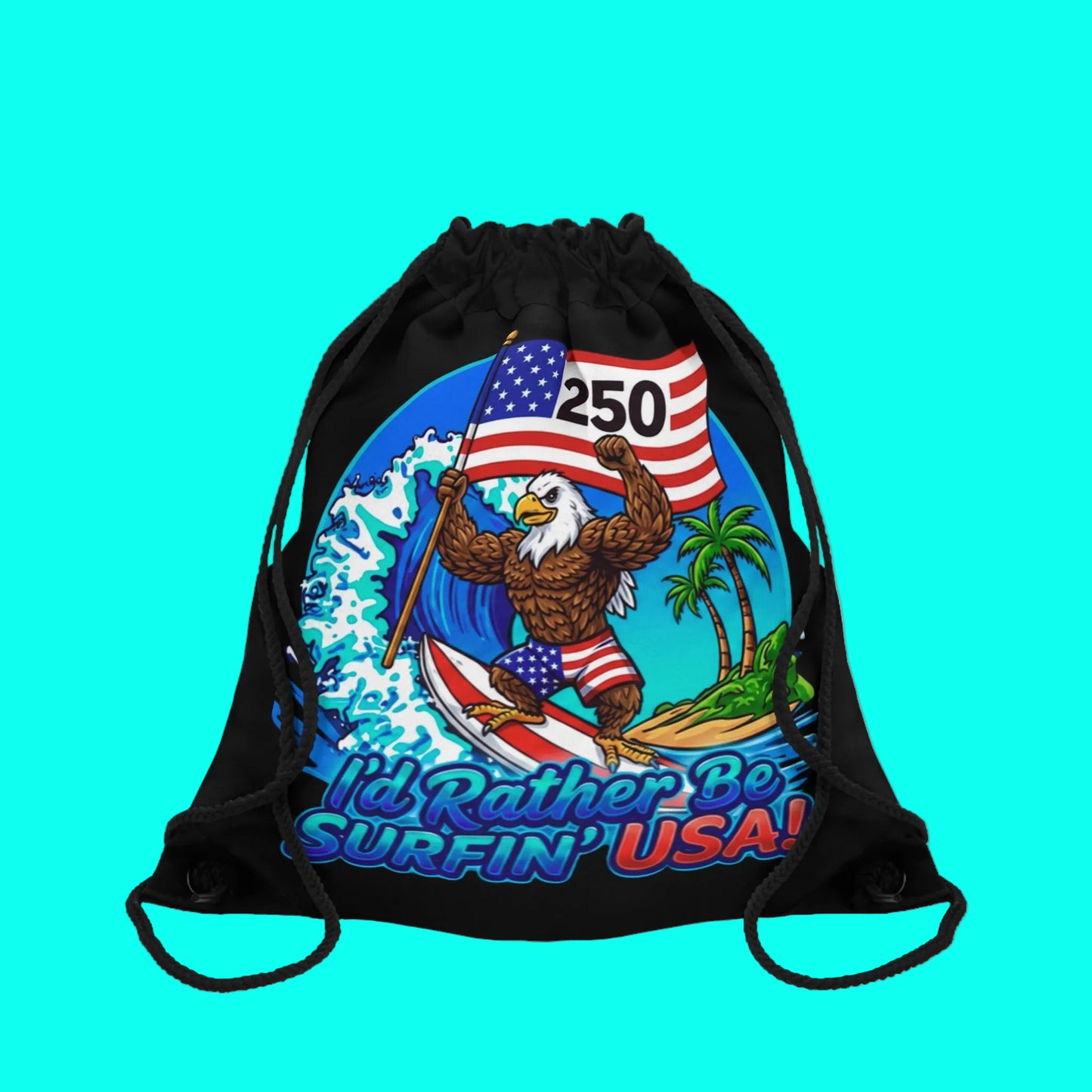 SURFIN' USA BALD EAGLE 250 LIMITED EDITION - BEACH FREAK© Drawstring Bag