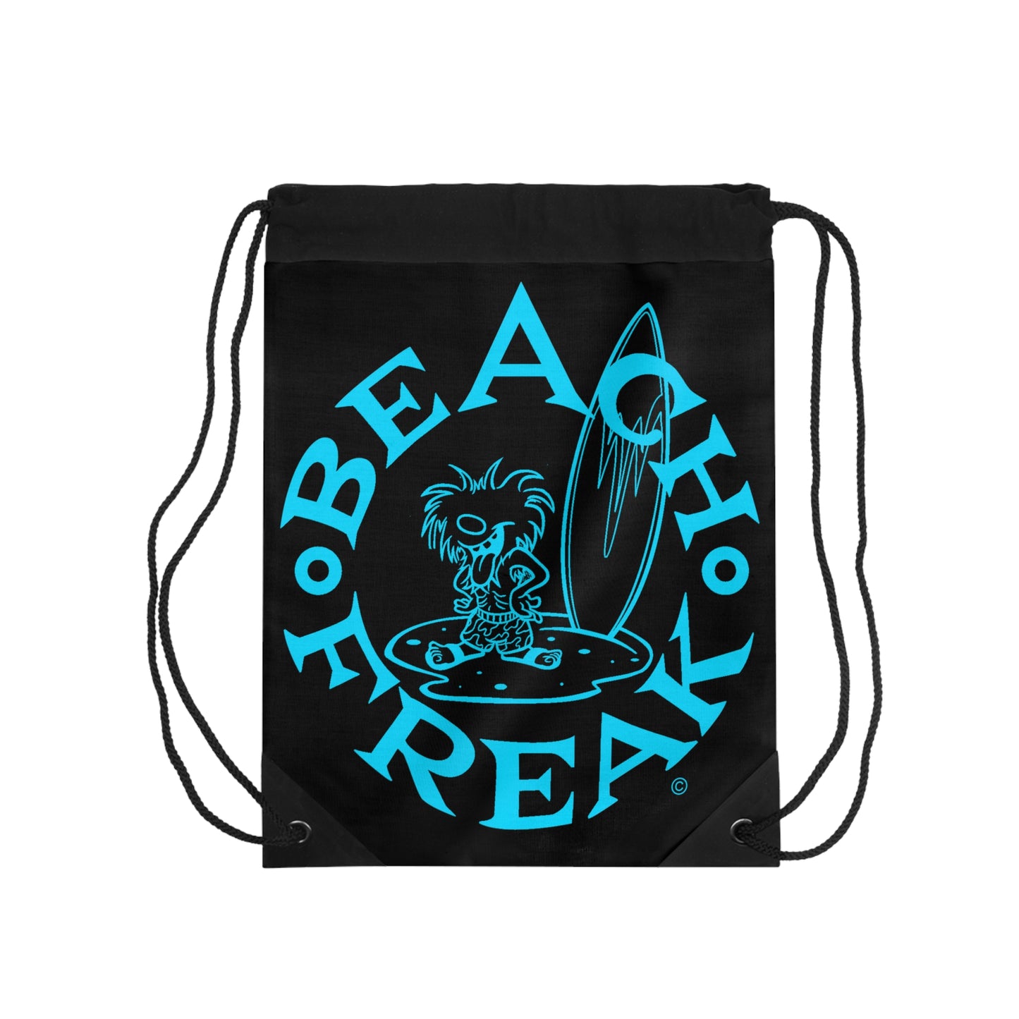 NEON BLUE BEACH FREAK© Drawstring Bag
