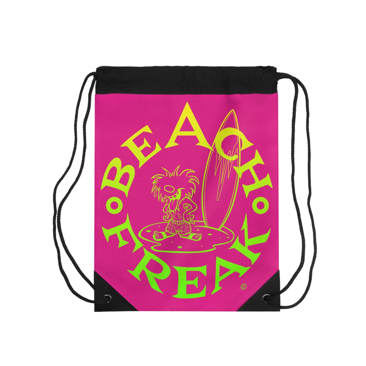 LIME 'N' YELLOW BEACH FREAK© Drawstring Bag