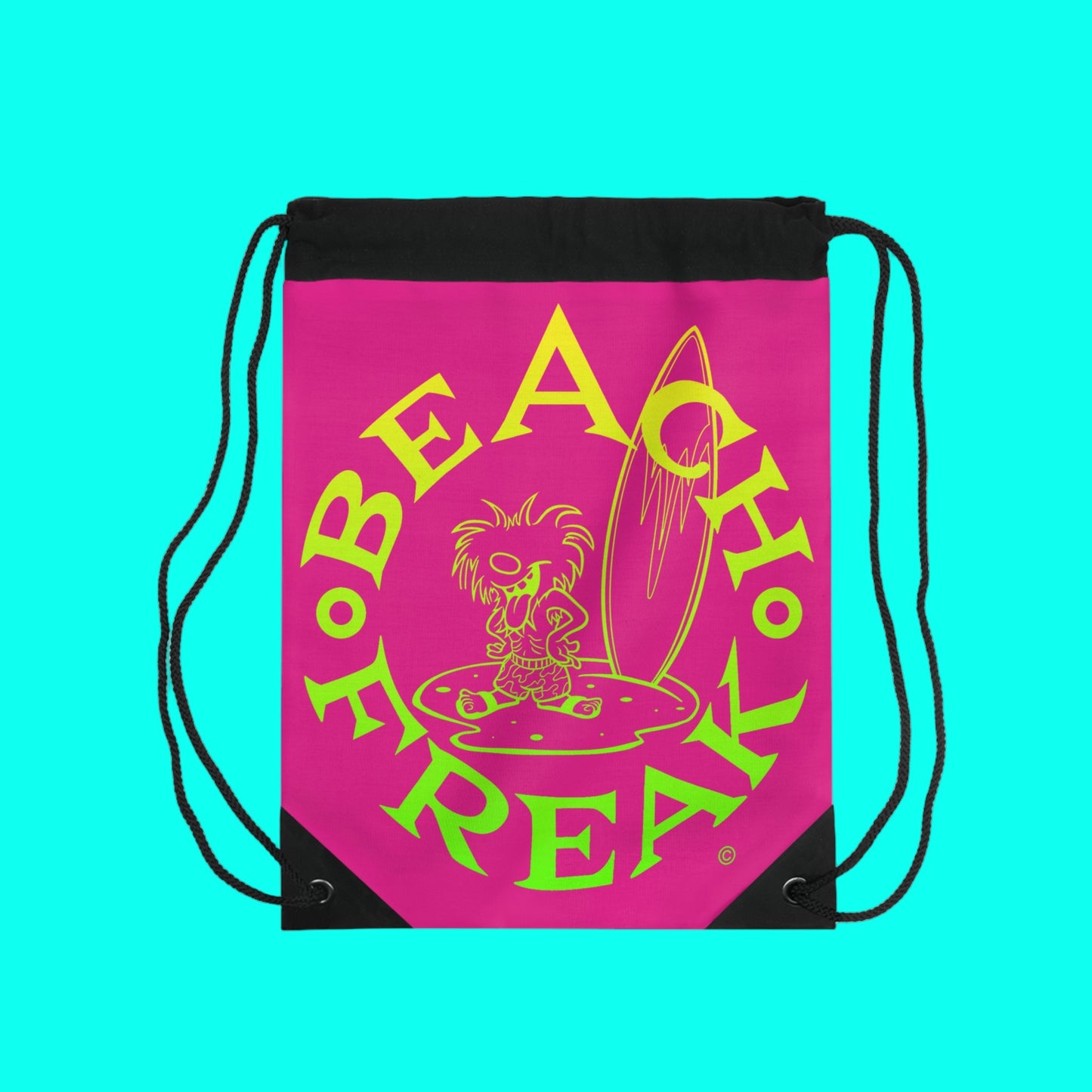 LIME 'N' YELLOW BEACH FREAK© Drawstring Bag