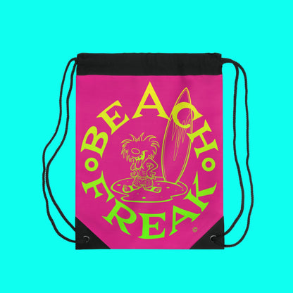 LIME 'N' YELLOW BEACH FREAK© Drawstring Bag