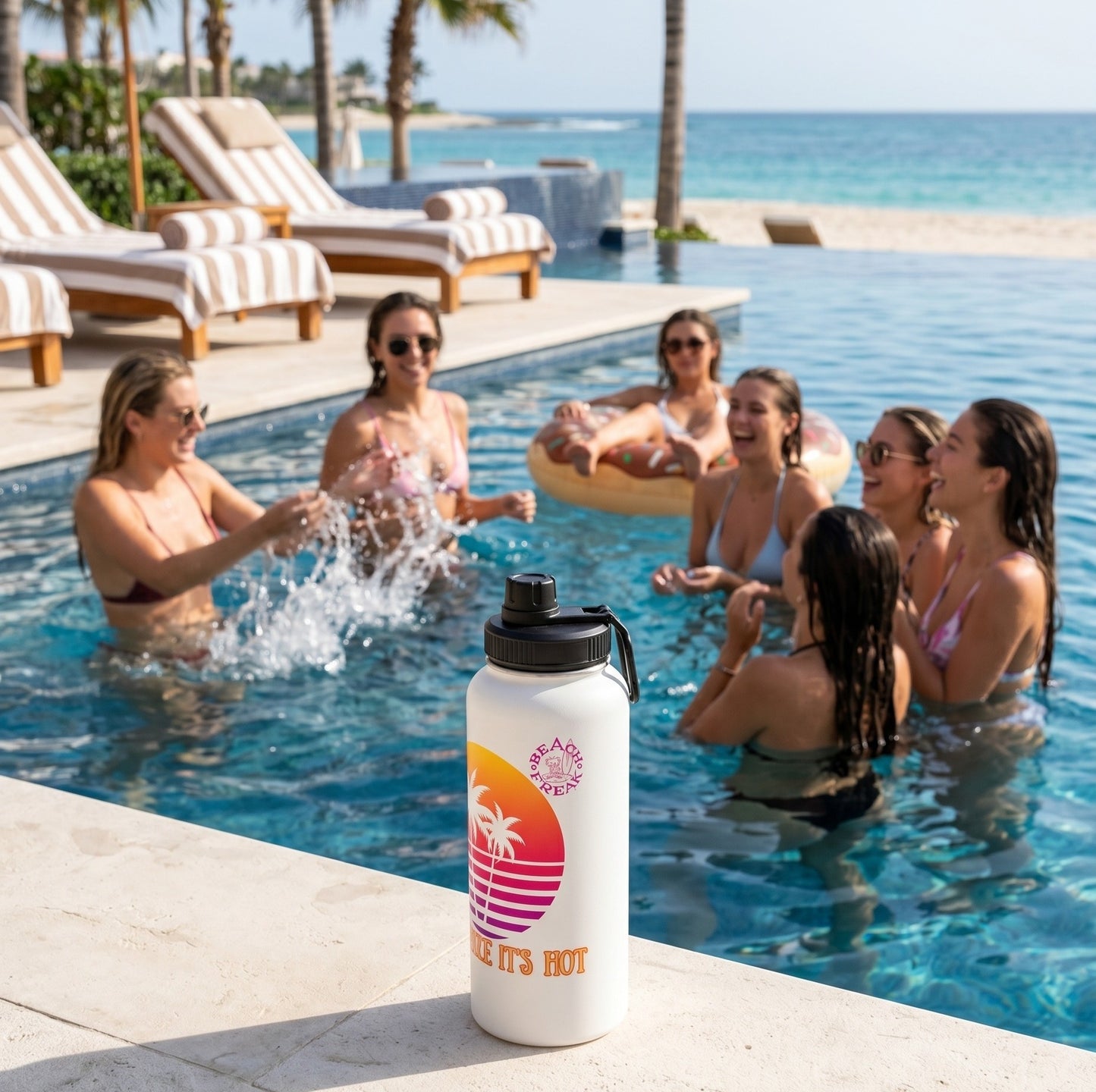 TROPIC LIKE IT'S HOT! - BEACH FREAK© Stainless Steel SPORT Water Bottle