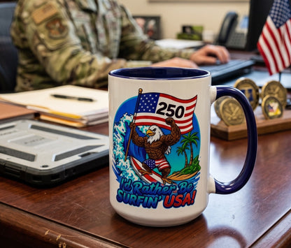 SURFIN' USA BALD EAGLE '250' LIMITED EDITION - BEACH FREAK© 15 OZ. MUG