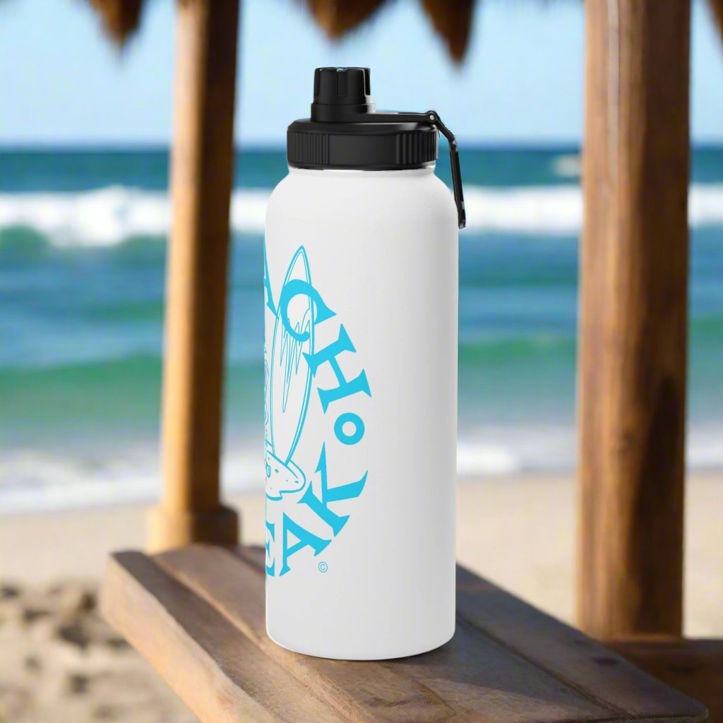 NEON BLUE BEACH FREAK© Stainless Steel SPORT Water Bottle