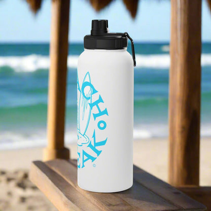 NEON BLUE BEACH FREAK© Stainless Steel SPORT Water Bottle
