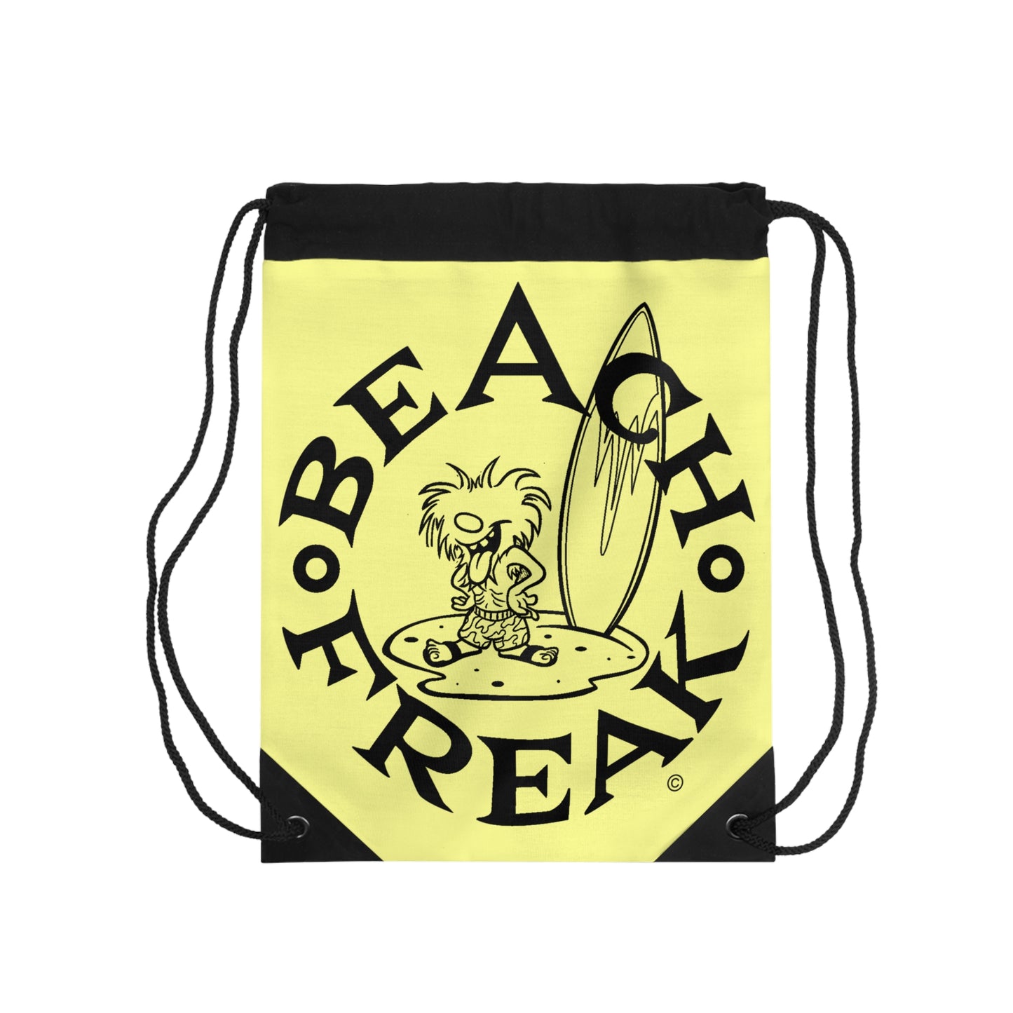 BLACK BEACH FREAK© Drawstring Bag