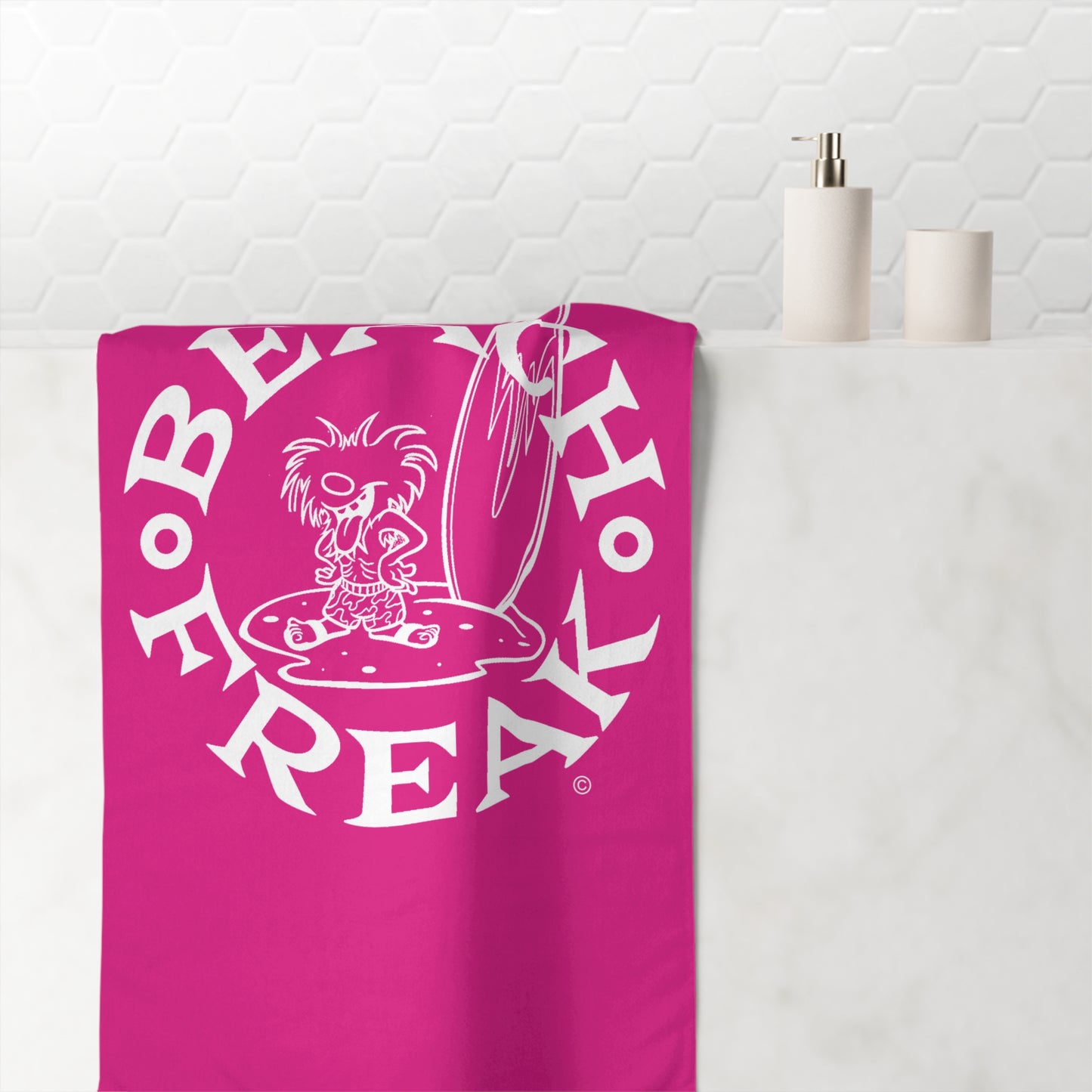 WHITE BEACH FREAK© Mink-Cotton Towel