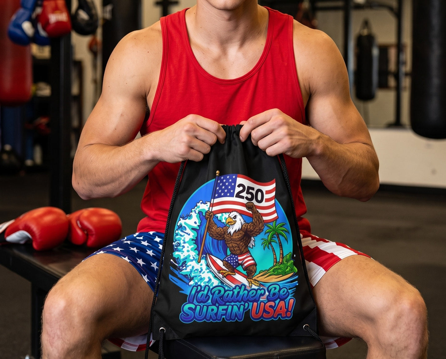SURFIN' USA BALD EAGLE 250 LIMITED EDITION - BEACH FREAK© Drawstring Bag