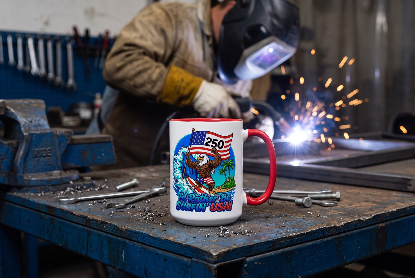 SURFIN' USA BALD EAGLE '250' LIMITED EDITION - BEACH FREAK© 15 OZ. MUG