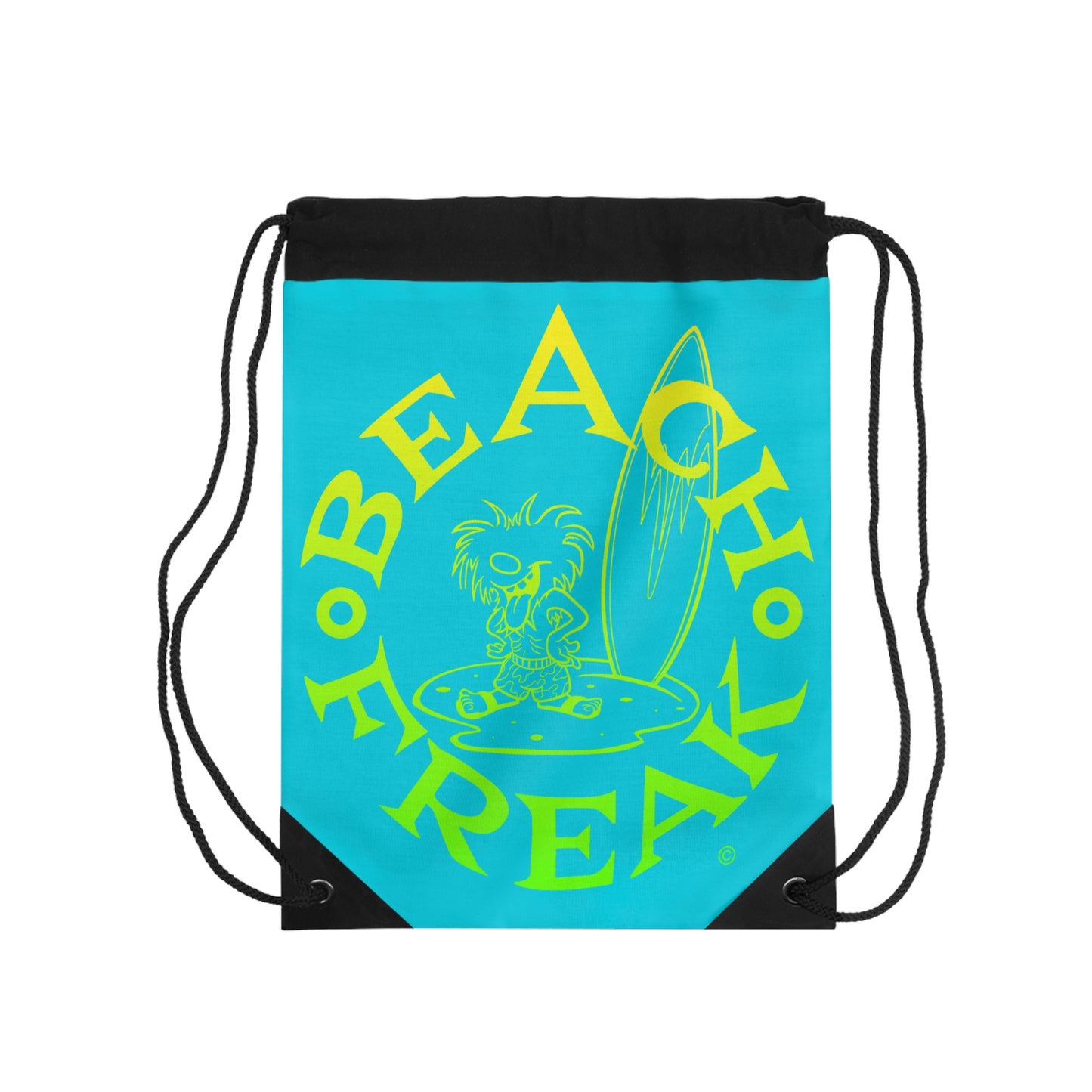 LIME 'N' YELLOW BEACH FREAK© Drawstring Bag