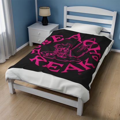 BEACH FREAK© Velveteen Plush Blanket - Pink FREAK