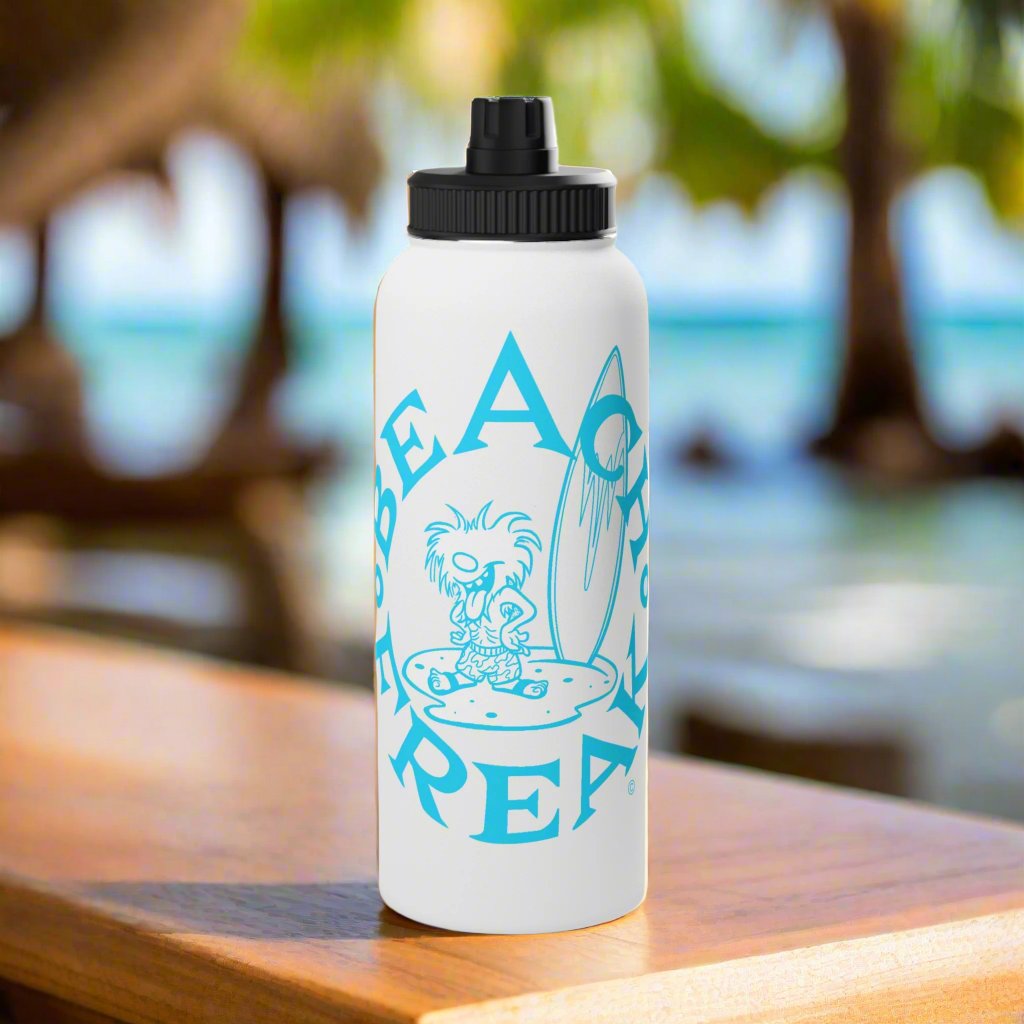 NEON BLUE BEACH FREAK© Stainless Steel SPORT Water Bottle