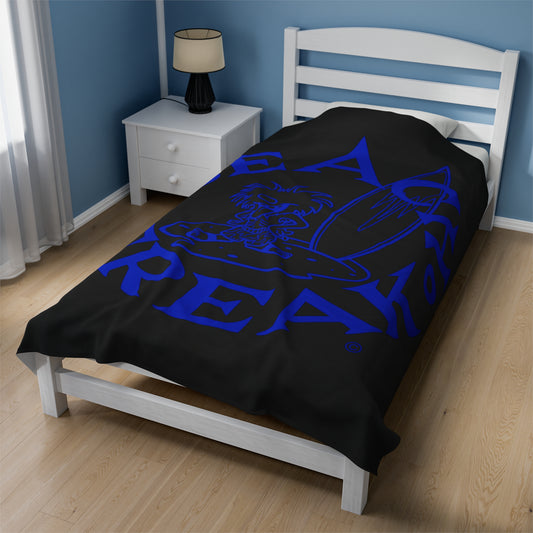 BEACH FREAK© Velveteen Plush Blanket - Blue FREAK