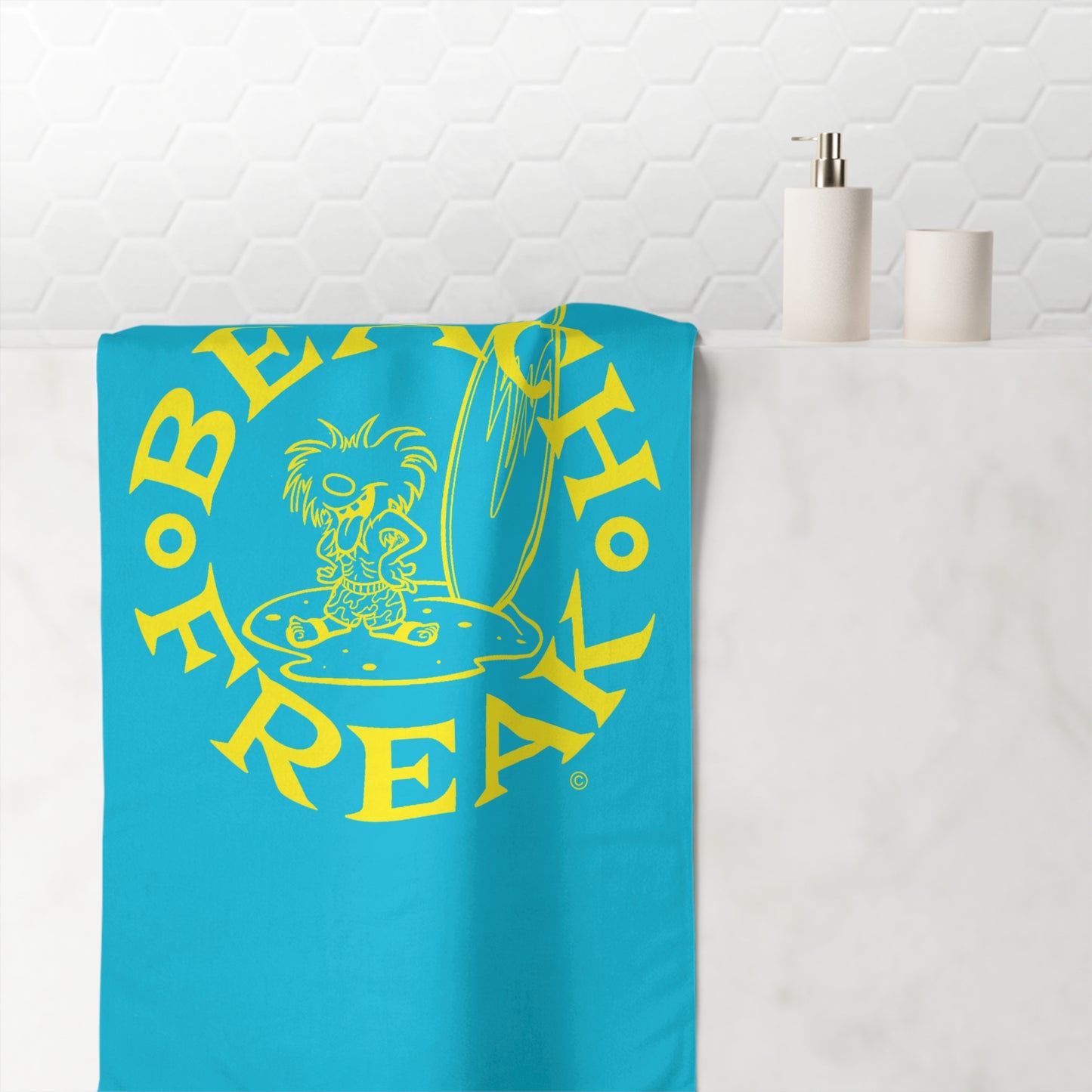 YELLOW BEACH FREAK© Mink-Cotton Towel