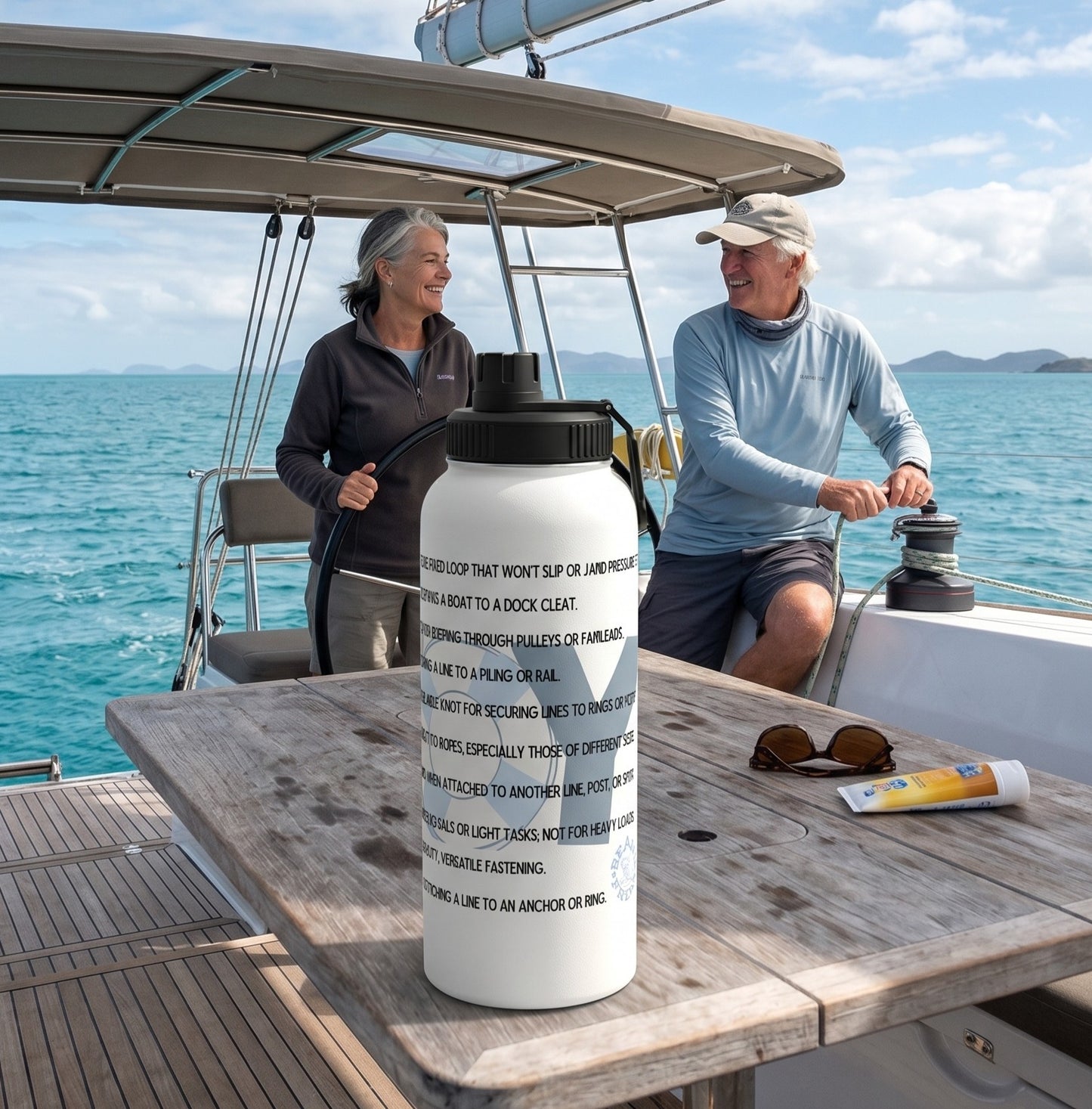 KNOTTY BY NATURE  - BEACH FREAK© Stainless Steel SPORT Water Bottle
