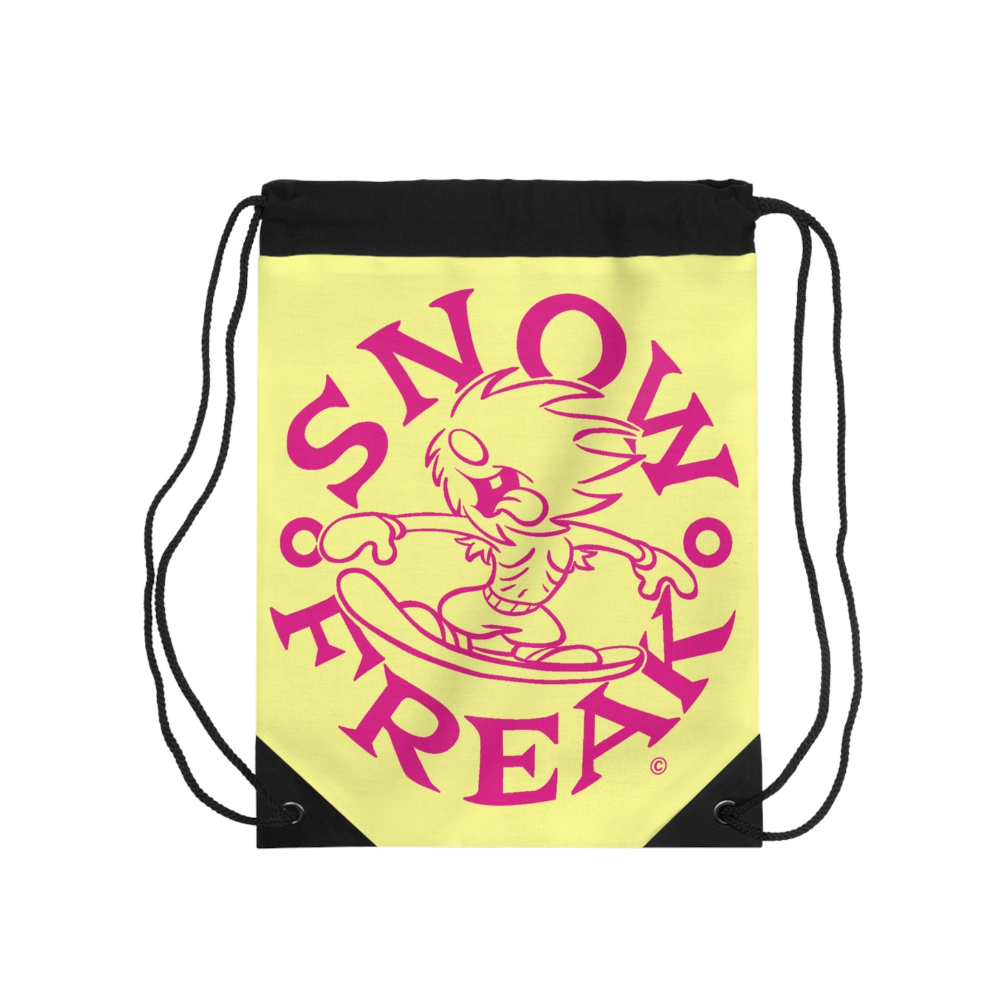 PINK SNOW FREAK© Drawstring Bag