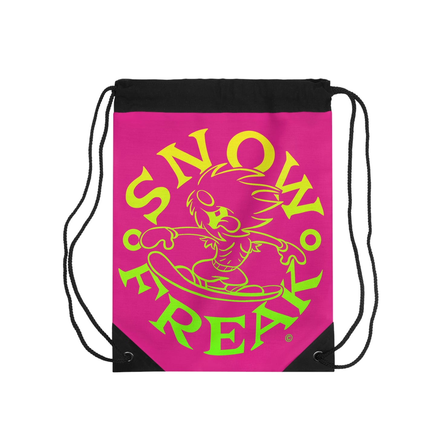 LIME 'N' YELLOW SNOW FREAK© Drawstring Bag