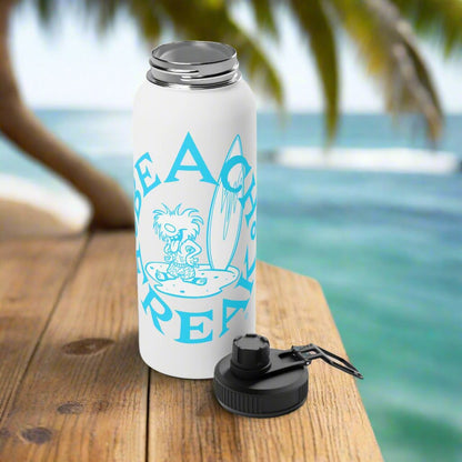 NEON BLUE BEACH FREAK© Stainless Steel SPORT Water Bottle