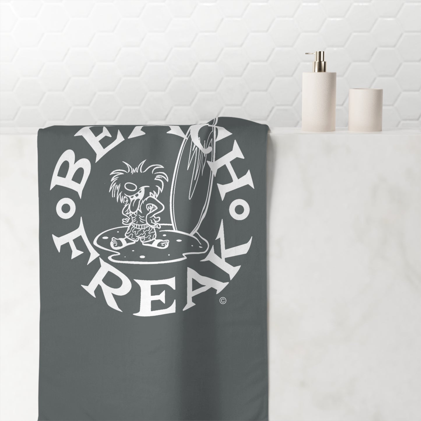 WHITE BEACH FREAK© Mink-Cotton Towel