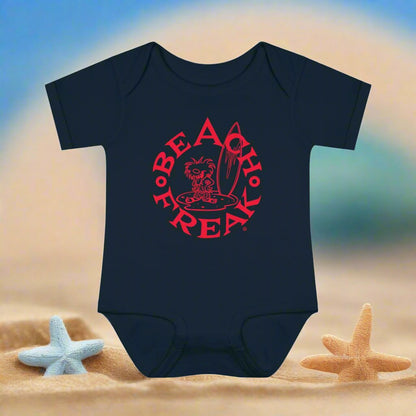 NEON RED BEACH FREAK© Baby Rib Bodysuit