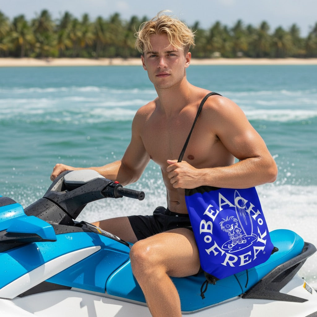 WHITE BEACH FREAK© Drawstring Bag