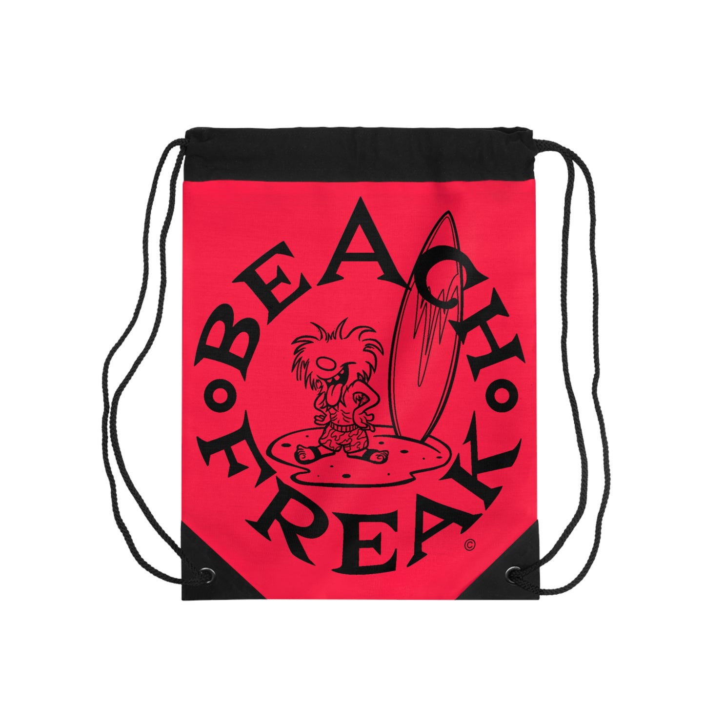 BLACK BEACH FREAK© Drawstring Bag