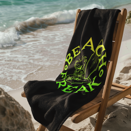 LIME & YELLOW BEACH FREAK© Mink-Cotton Towel