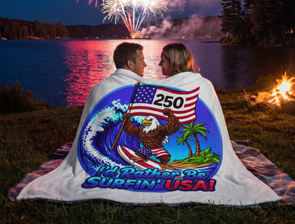 SURFIN' USA FREEDOM 250 LIMITED EDITION - BEACH FREAK© Plush Blanket
