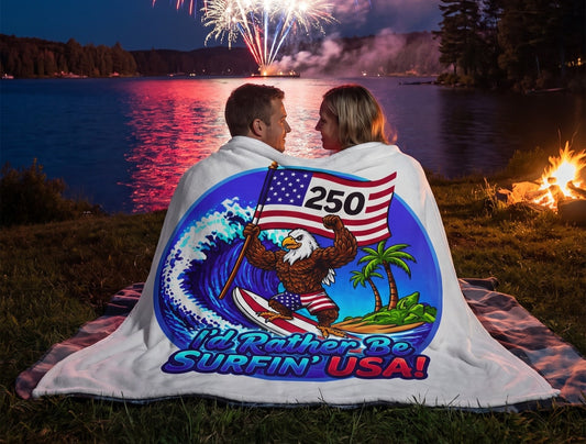 SURFIN' USA FREEDOM 250 LIMITED EDITION - BEACH FREAK© Plush Blanket