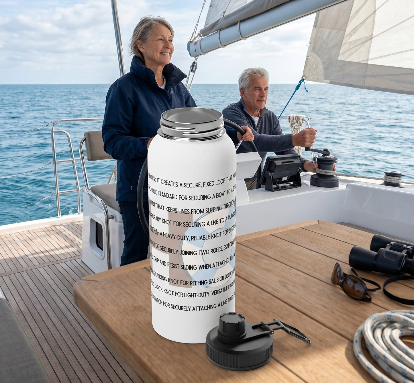 KNOTTY BY NATURE  - BEACH FREAK© Stainless Steel SPORT Water Bottle