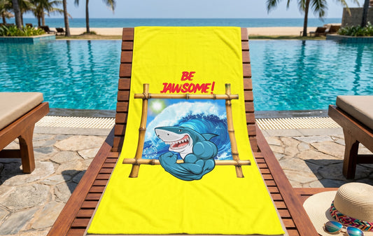 BE JAWSOME! - BEACH FREAK© MUY GRANDE MINK COTTON TOWEL