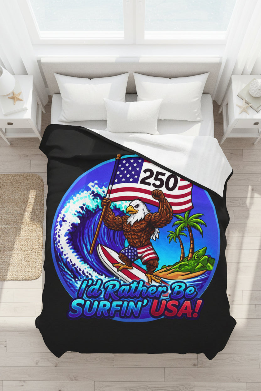 SURFIN' USA FREEDOM 250 LIMITED EDITION - BEACH FREAK© Plush Blanket