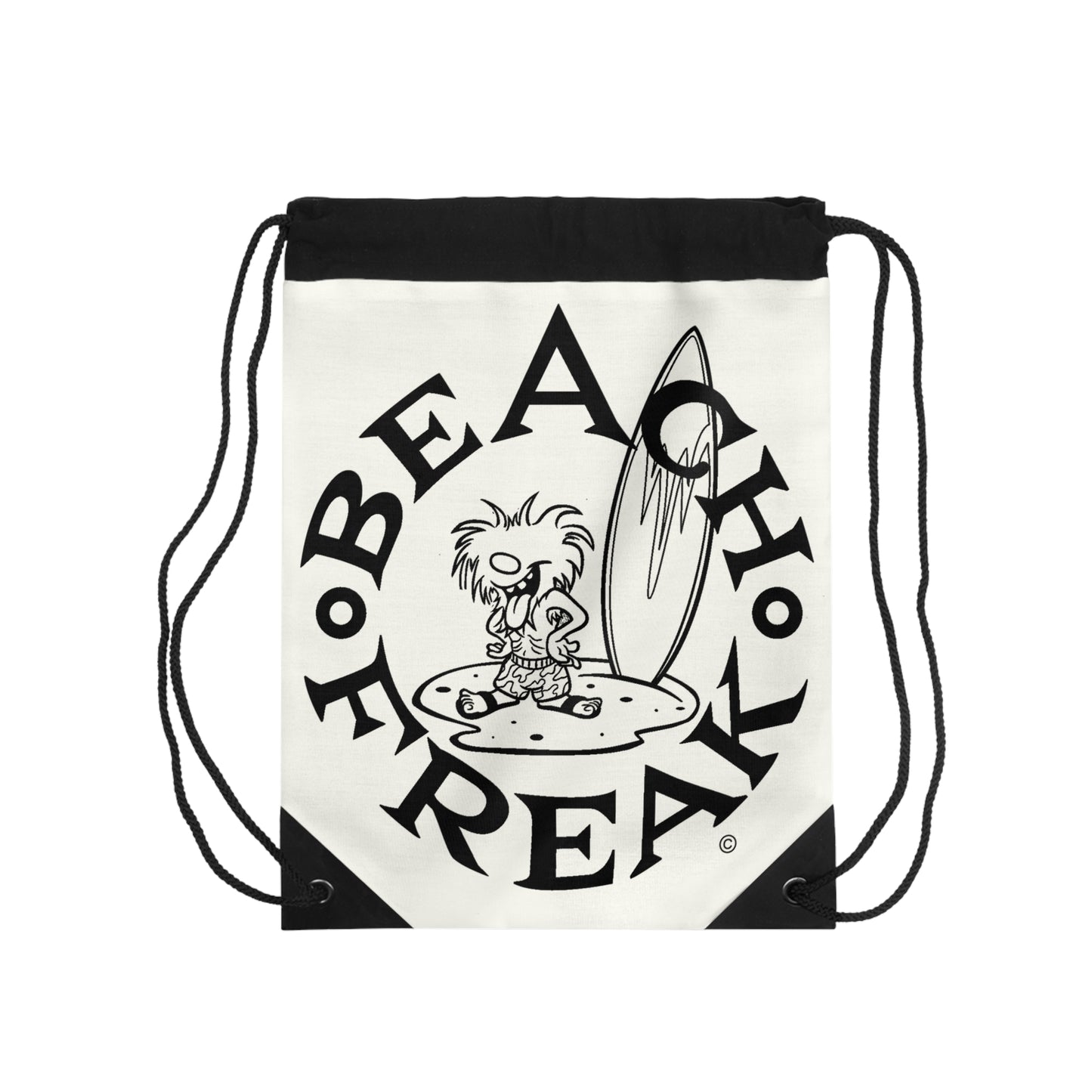 BLACK BEACH FREAK© Drawstring Bag