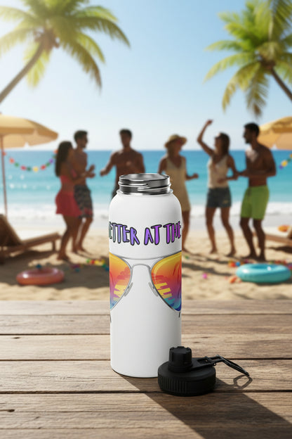 LIFE'S BETTER AT THE BEACH  - BEACH FREAK© Stainless Steel SPORT Water Bottle