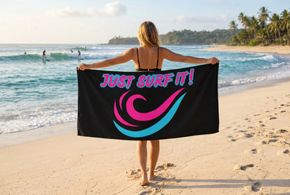 JUST SURF IT! - BEACH FREAK© MUY GRANDE MINK COTTON TOWEL