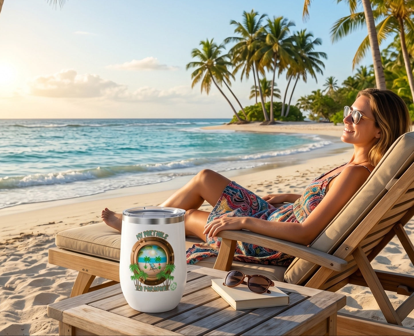 MY PORTHOLE TO PARADISE - BEACH FREAK© Chill Wine Tumbler