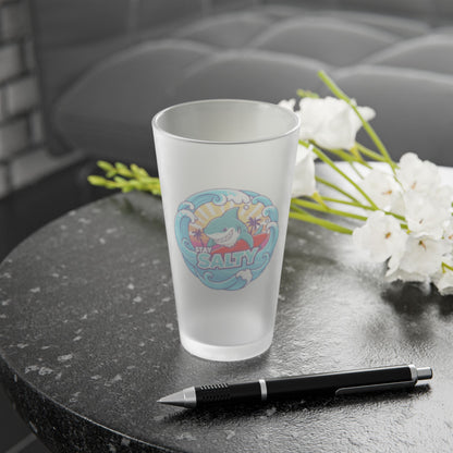 STAY SALTY - BEACH FREAK© Frosted Pint Glass