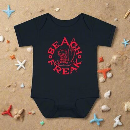 NEON RED BEACH FREAK© Baby Rib Bodysuit