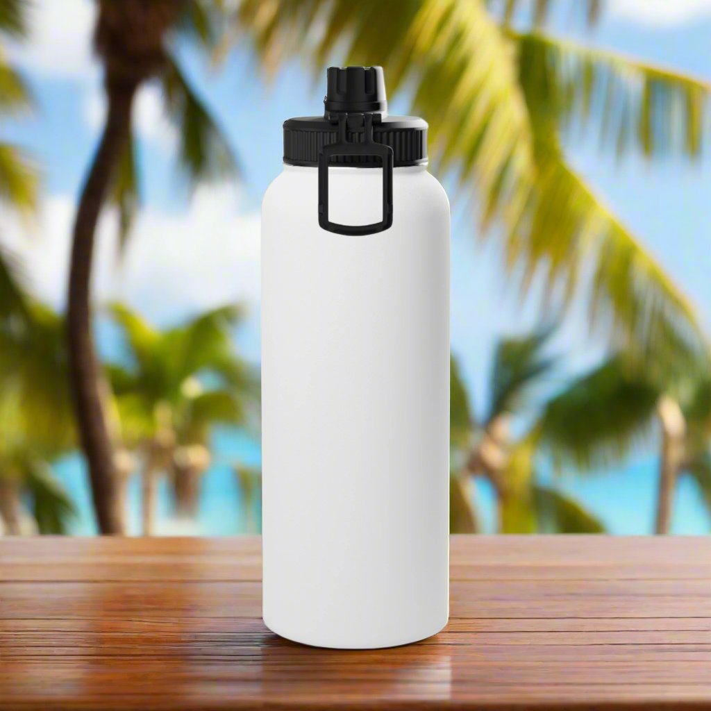NEON BLUE BEACH FREAK© Stainless Steel SPORT Water Bottle