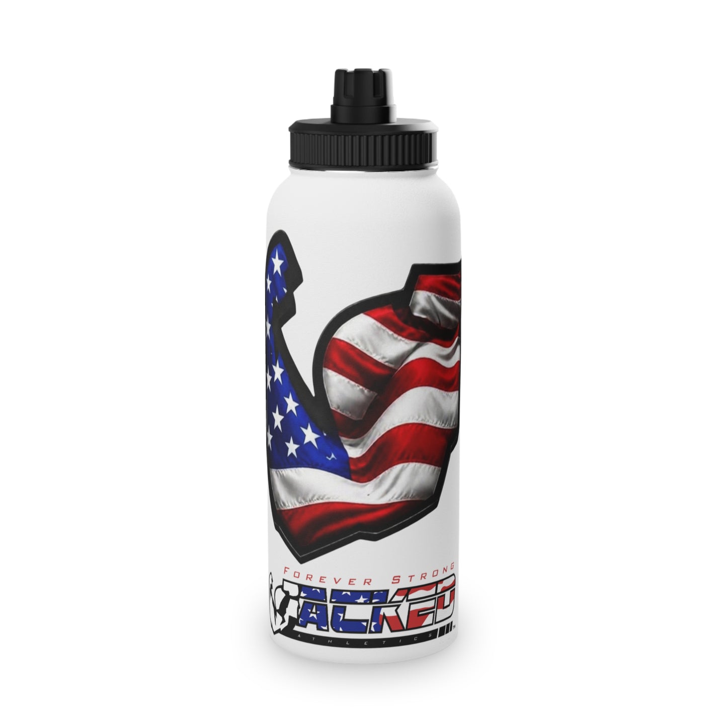 JACKED™ USA 'GET FLEXED' Stainless Steel SPORT Water Bottle